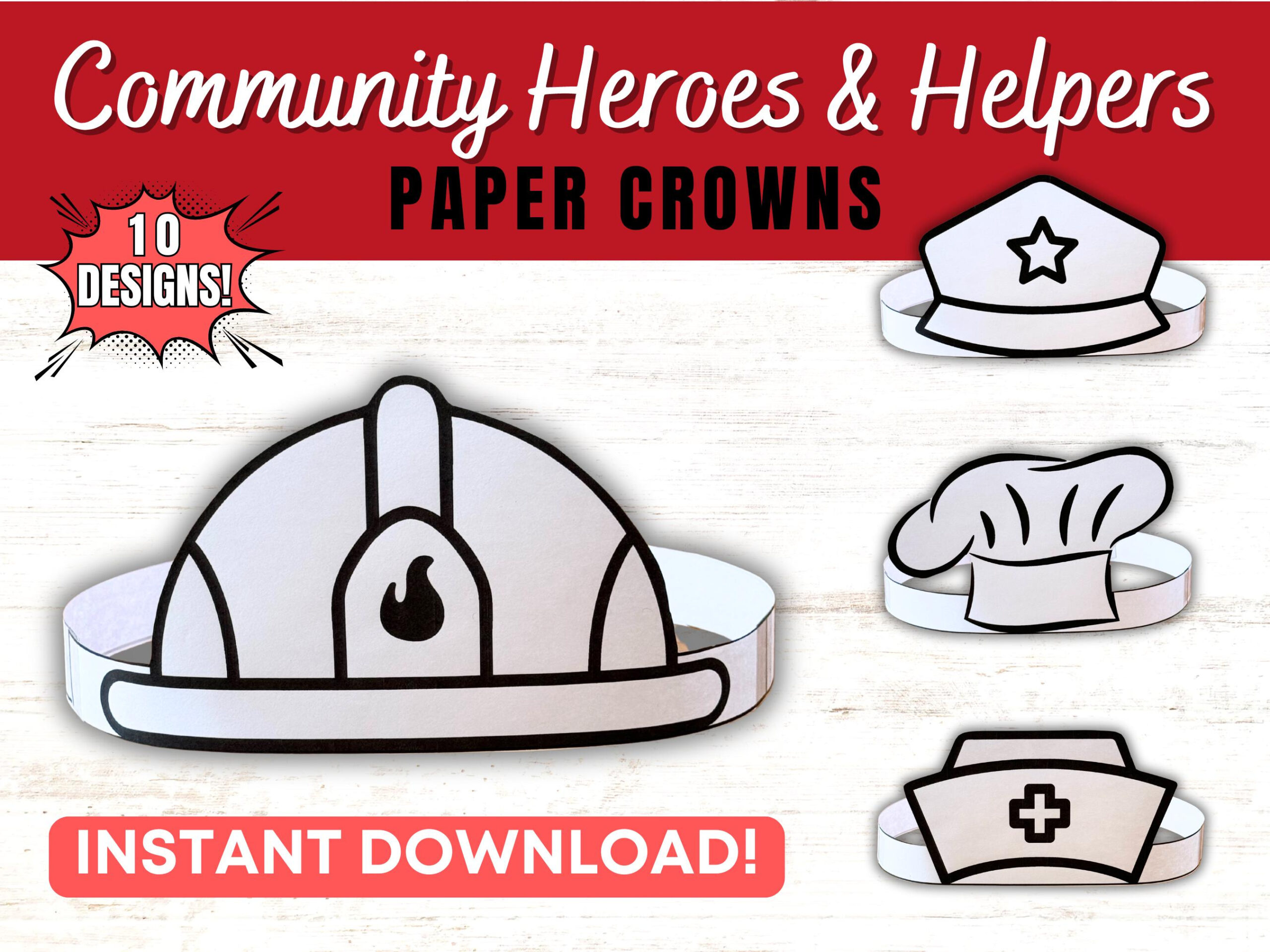 Community Helpers &amp;amp; Heroes Paper Crown Hats | Jobs And Careers with regard to Community Helpers Printable Paper Hats Free Download