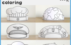 Community Helpers Paper Hats Career Day Printable Paper Coloring within Community Helpers Printable Paper Hats