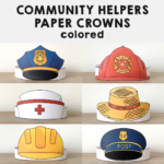 Community Helpers Paper Hats Career Day Printable Paper Costume Throughout Community Helpers Printable Paper Hats Free Download