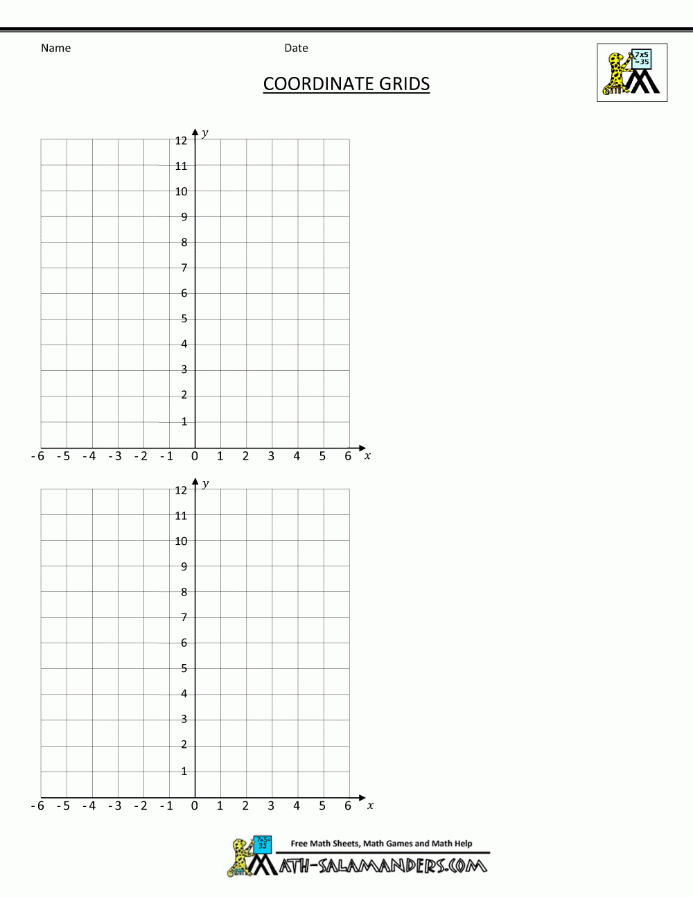 Coordinate Plane Grid pertaining to Free Printable Coordinate Plane Graph Paper