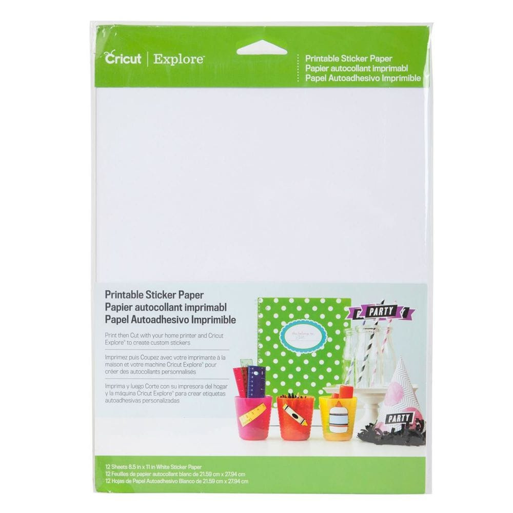 Cricut Printable Sticker Paper Pack Of 12 Sheets throughout Party Printable Paper Uk