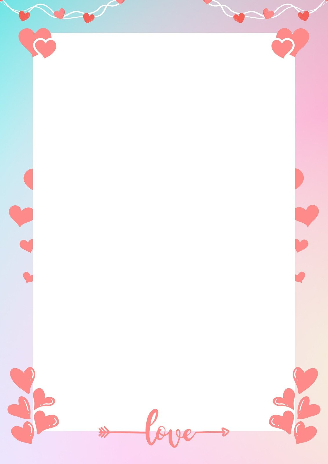 Customize 112+ Heart Page Border Templates Online - Canva for Printable Paper With Heart Border