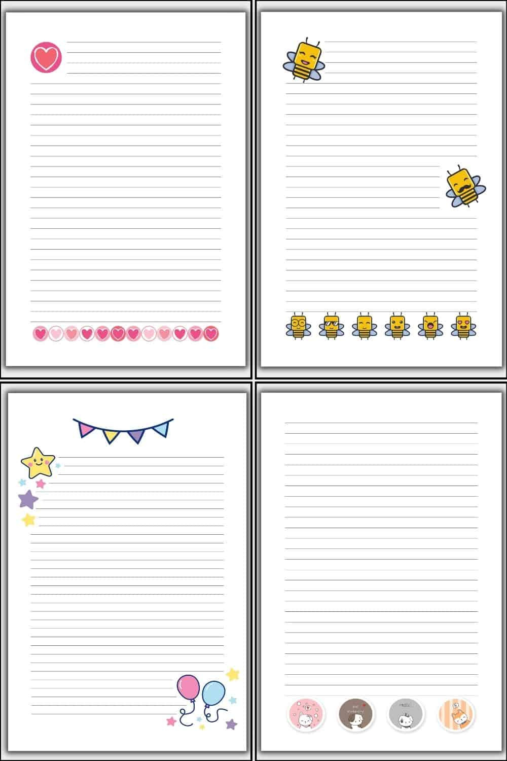 Cute Lined Paper Printable (13 Free Designs) | The Pink Craft Box with Free Printable Paper Templates