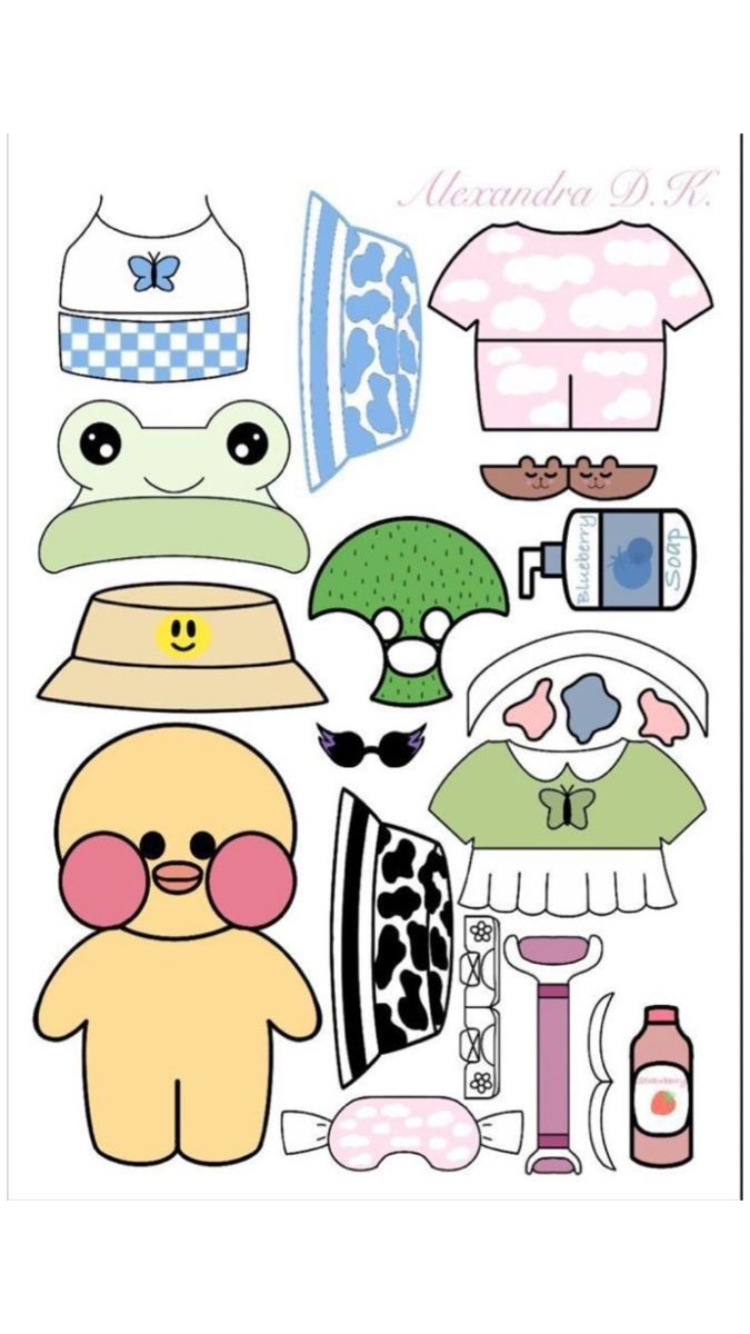 Cute Paper Duck - Perfect For Kids Crafts with Printable Paper Doll Duck