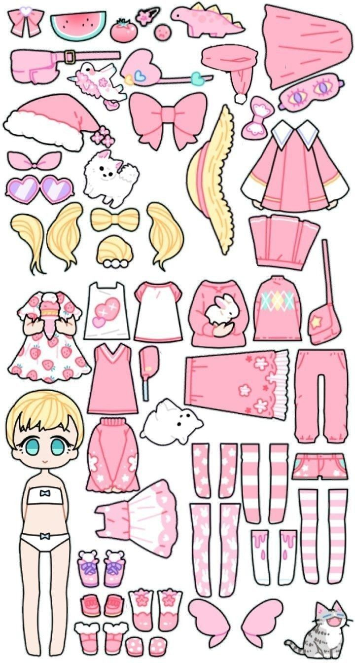 Одежды inside Printable Paper Doll Kawaii