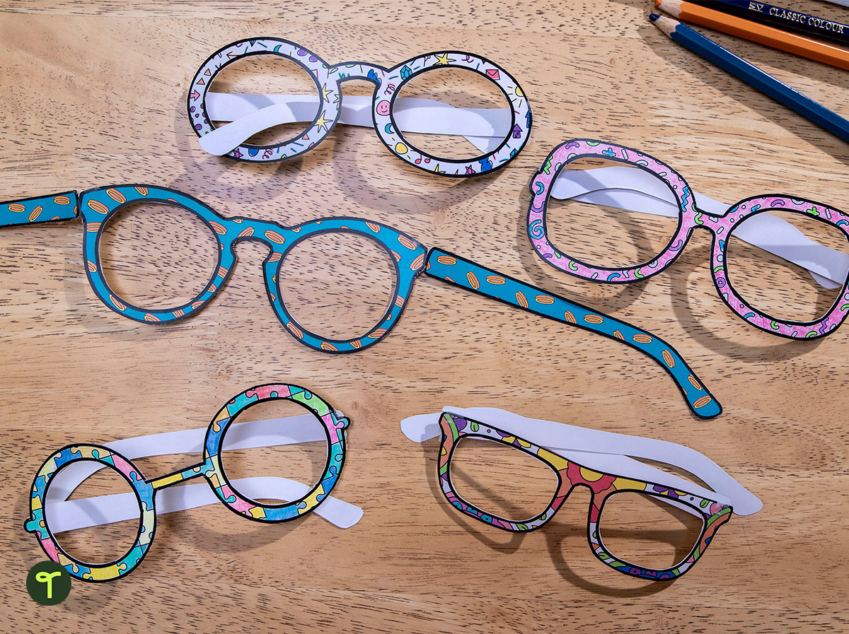 Decorative Reading Glasses Template | Teach Starter in Printable Paper Glasses