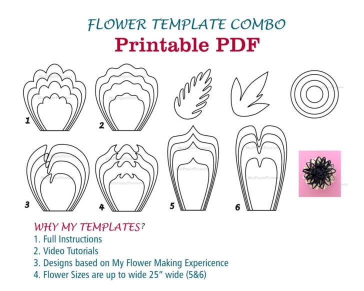Printable Paper Flower Template Printable Paper Flower Template
