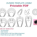 Digital Paper Flower Template Pdf Paper Flower Bundles Giant Paper For Printable Paper Flower Template Pattern