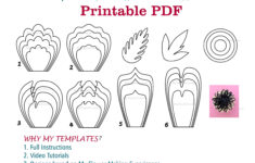 Digital Paper Flower Template Pdf Paper Flower Bundles Giant Paper for Printable Paper Flower Template Pattern