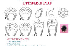 Digital Paper Flower Template Pdf Paper Flower Bundles Giant Paper inside Printable Paper Flower Patterns