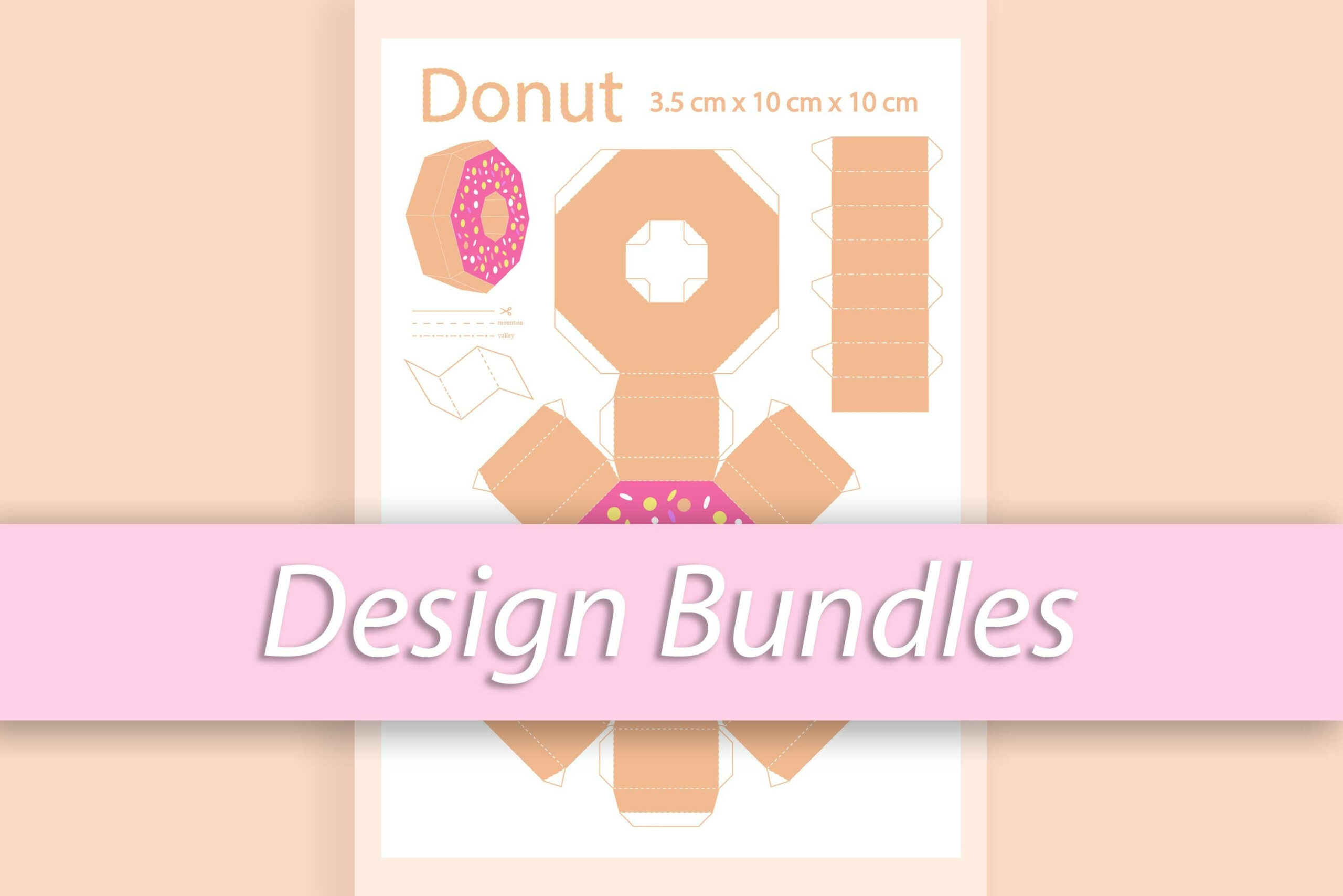 Diy 3D Donut Paper Food / Printable Template in Printable Paper Food Templates