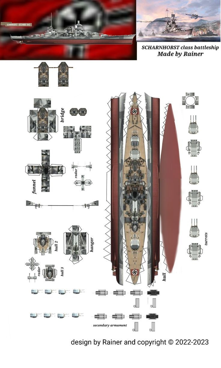 Diy Battleship Paper Model for Printable Paper Battleship Model