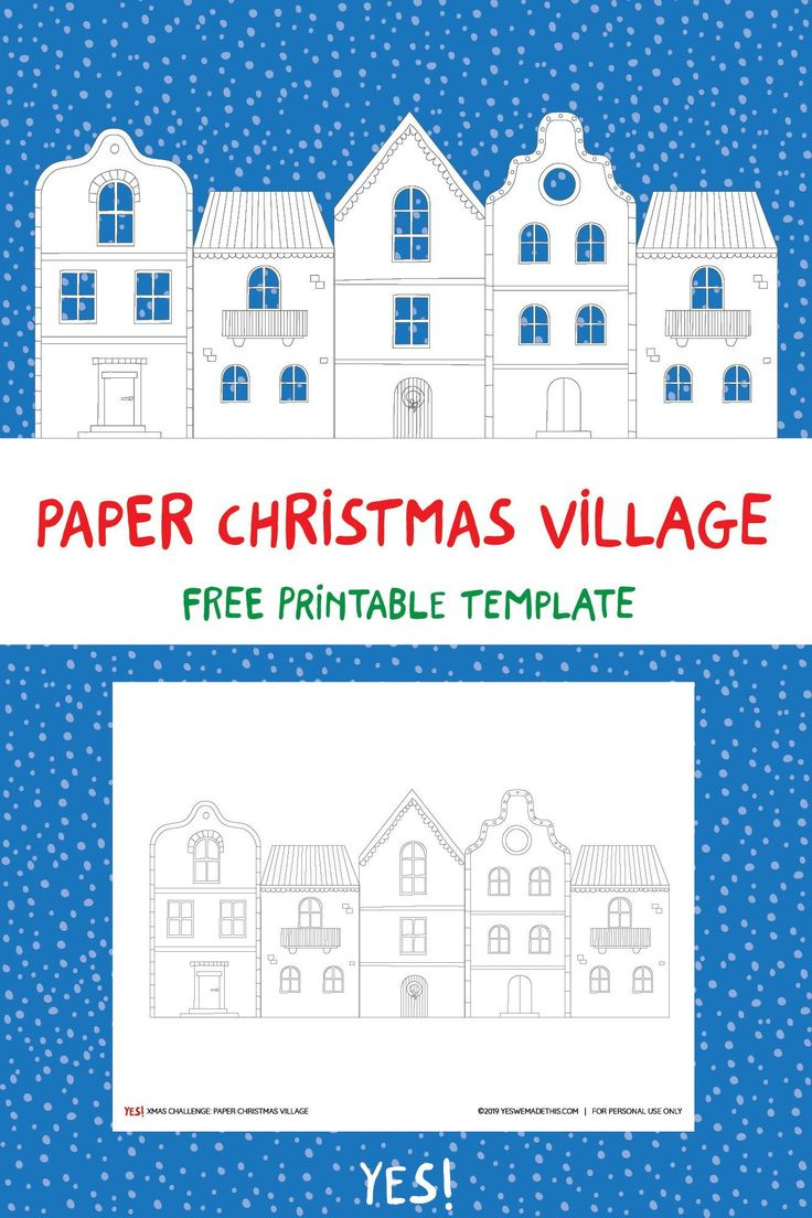 Diy Christmas Paper Village - Free Template for Printable Paper Christmas Village Template