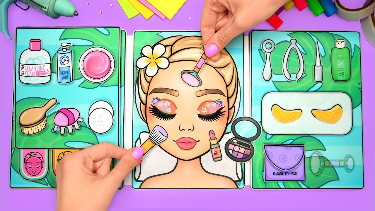 Diy Doll Makeup 💄 &amp;amp; Skin Care + Printables | Paper Doll Book within Printable Paper Doll Face