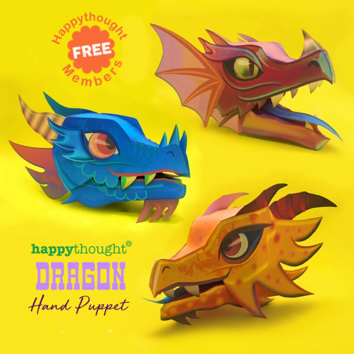 Printable Paper Dragon Puppet