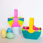 Diy Easter Basket Template (Easy Easter Crafts)   Merriment Design Within Printable Paper Easter Basket