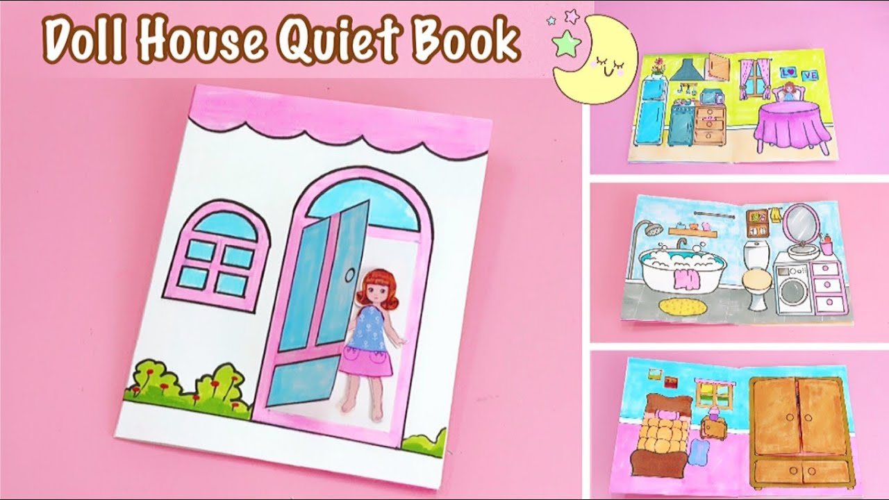 Diy Handmade Doll House Quiet Book | Paper Doll House | Busy Book For Toddler | Paper Gaming Book within Quiet Book Printable Paper Doll House