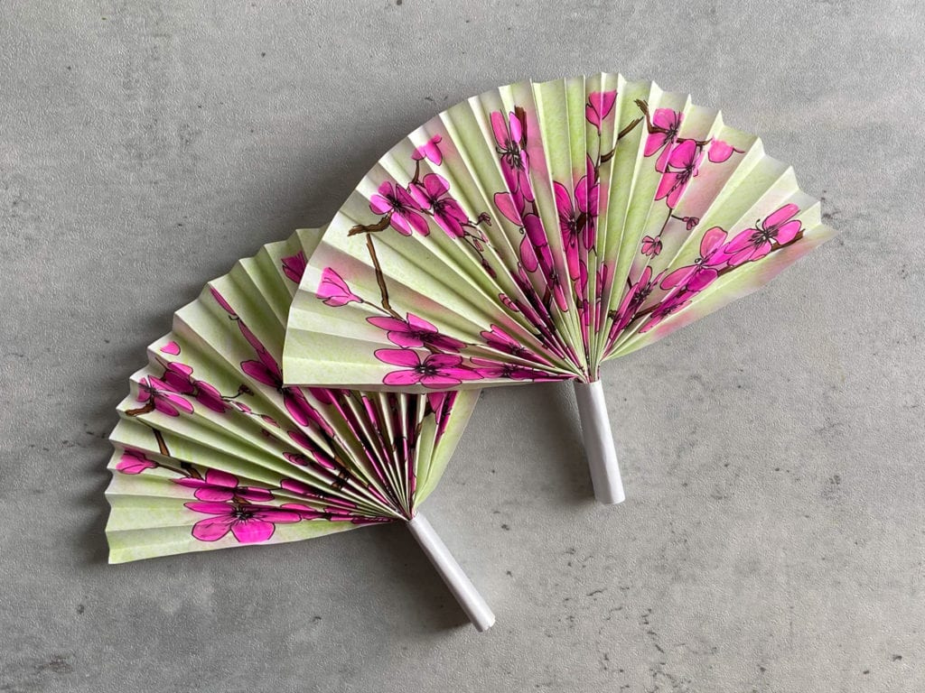 Diy Japanese Fans For Girls&amp;#039; Day (Hinamatsuri) - Raising Veggie Lovers intended for Printable Paper Fans