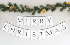 Diy Merry Christmas Banner | Free Printable - The Home Intent inside Merry Christmas Printable Paper