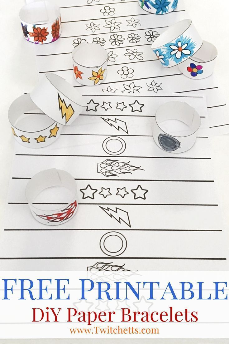 Diy Paper Bracelets For Kids - Free Printable pertaining to Printable Paper Bracelet