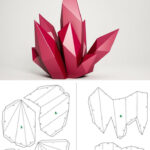 Diy Paper Craft Crystal, 3D Papercraft Model, Pdf Template, Low With Printable Paper Gem Template