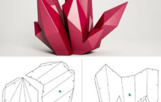 Diy Paper Craft Crystal, 3D Papercraft Model, Pdf Template, Low within Printable Paper Crystal Template