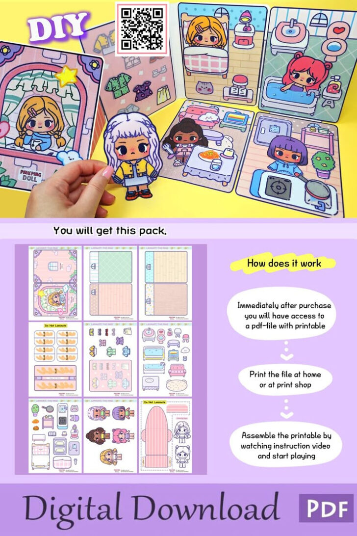 Free Printable Paper Doll House Print For Kids Free Printable Paper Doll House Print For Kids