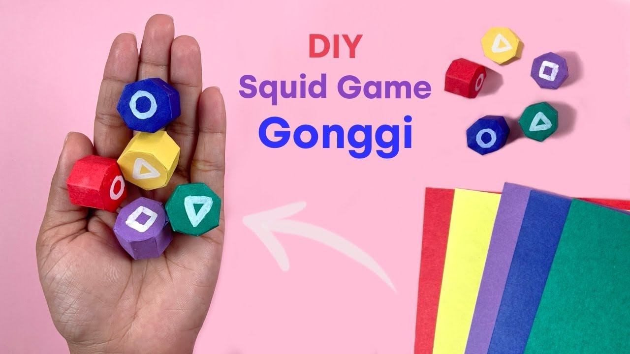 Diy Paper Gonggi Game Inspiredsquid Game | How To Make Gonggi Squid Game 🦑 with Printable Paper Gonggi