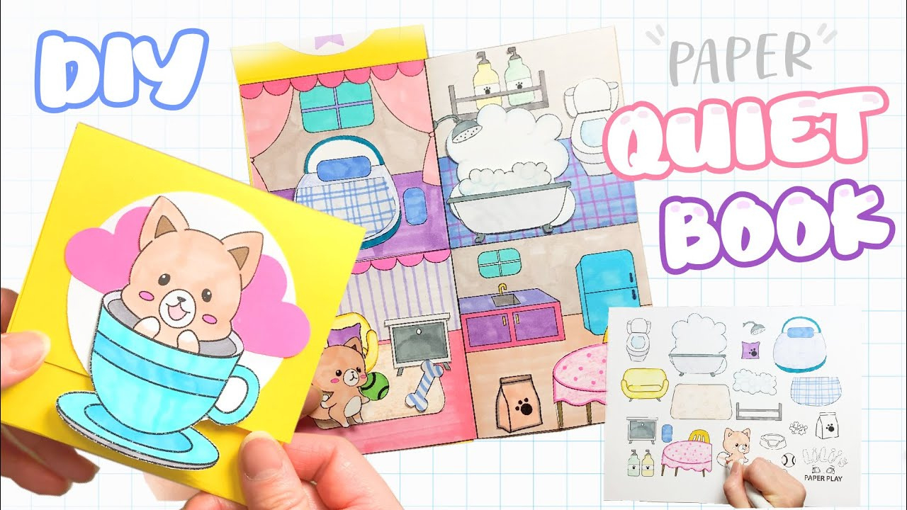 [Diy Paper Quiet Book] Puppy Doll House | Free Printables for Free Printable Paper Quiet Book