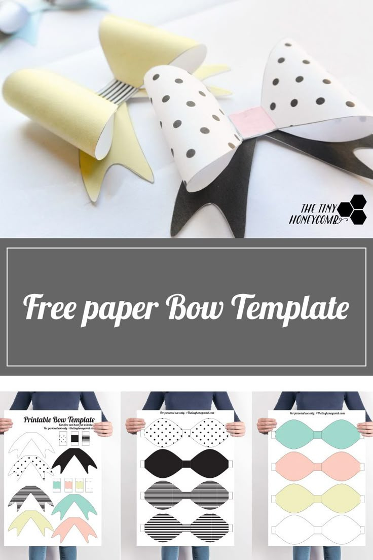 Diy Printable Paper Bow With Template throughout Printable Paper Bow Template