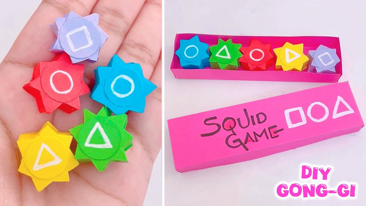 Diy Squid Game Gonggi / How To Make / Paper Craft / 5 Minute Crafts /Craft With Paper/ Art And Craft with Printable Paper Gonggi