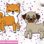 Dog Paper Doll Instant Download, Printable Puppy Dog Coloring Page In Printable Paper Doll Dog