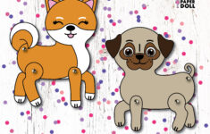 Dog Paper Doll Instant Download, Printable Puppy Dog Coloring Page in Printable Paper Doll Dog