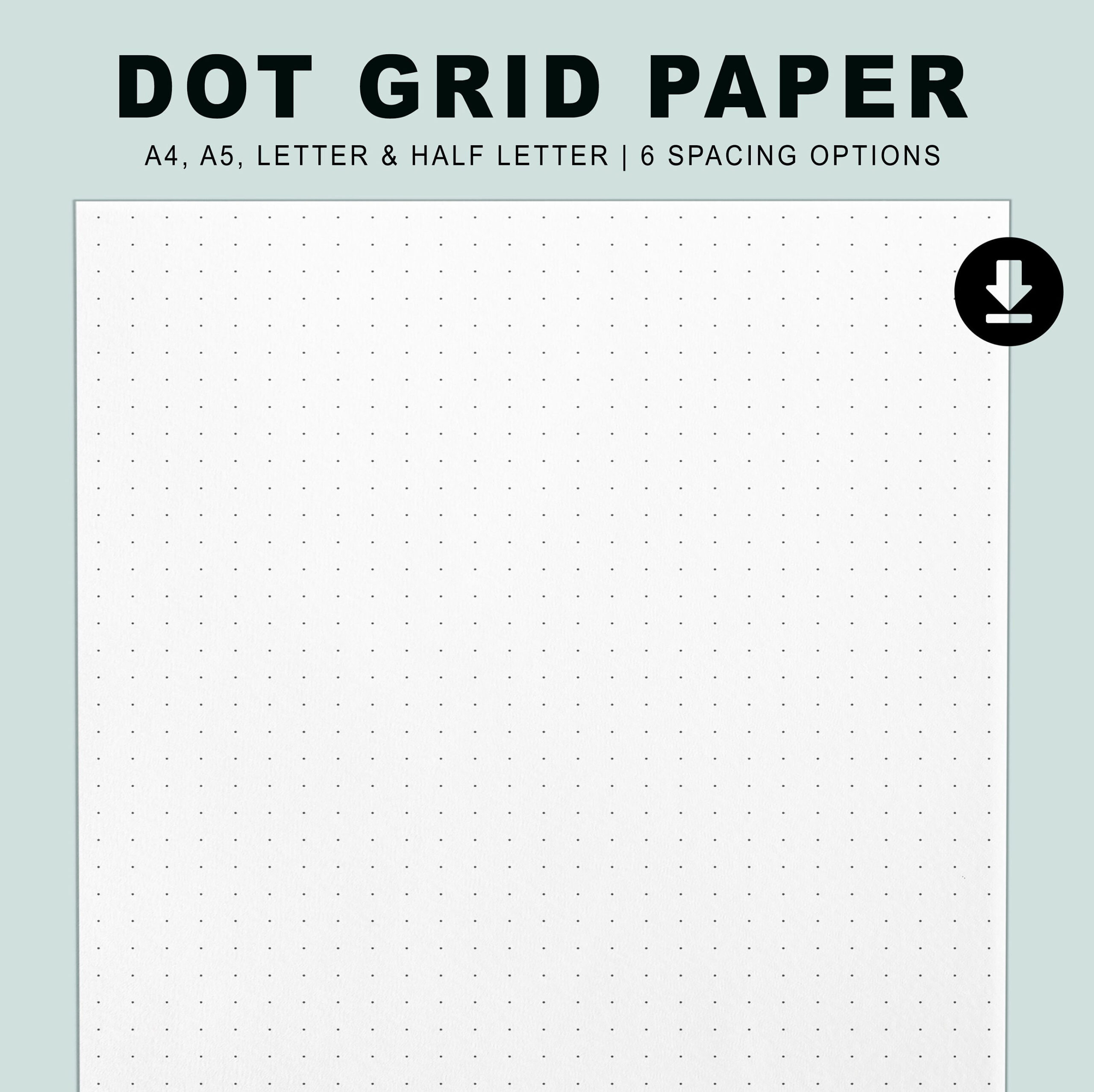 Dot Grid Papier Bündel Printable | Sofortiger Download Pdf | A4 for Printable Dot Grid Paper A5