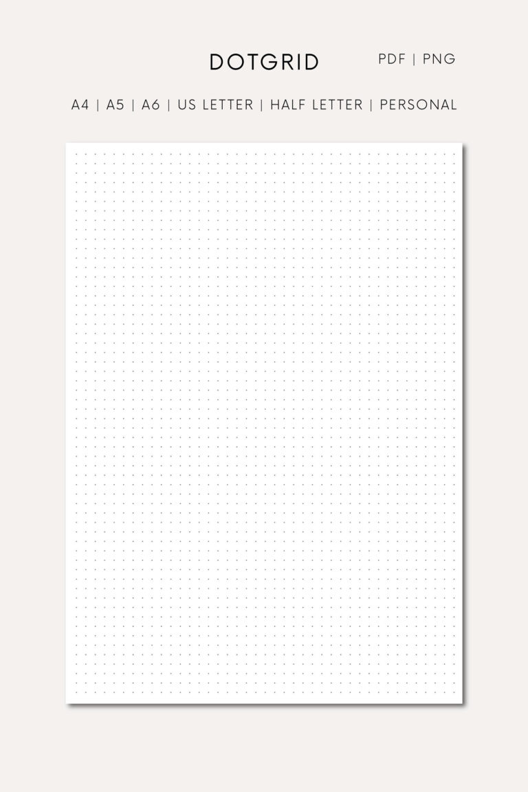 A5 Dot Grid Paper Printable | Grid Paper Printable