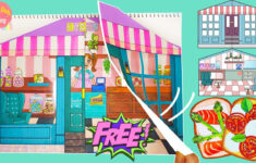 [Download Free Printable Dolls Playing] Paper Quiet Book Dollhouse Making  Sandwich Shop Kitchen inside Free Printable Paper Quiet Book