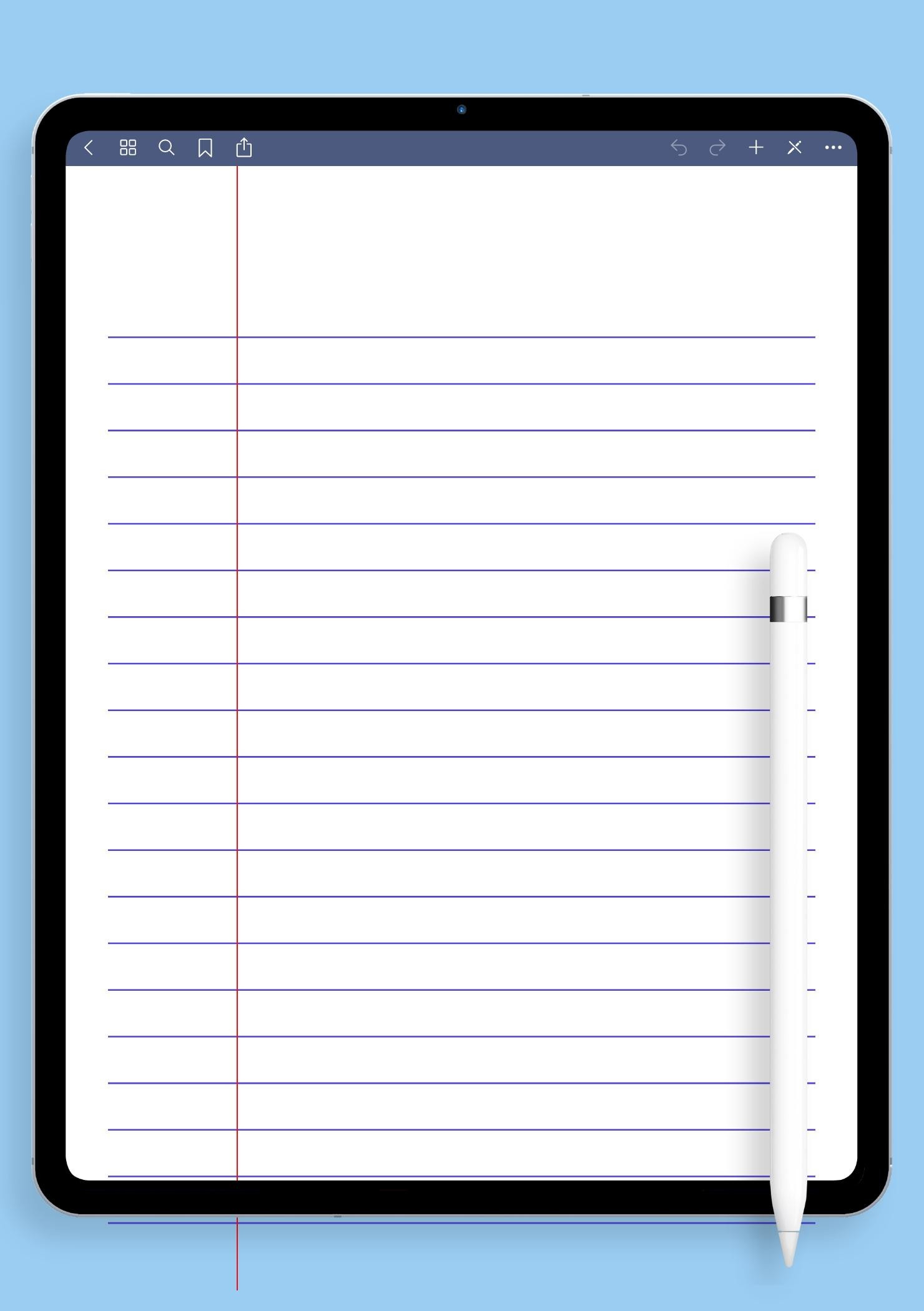Download Printable Lined Paper Template - Wide Ruled 8.7Mm Blue Pdf for Wide Ruled Printable Paper