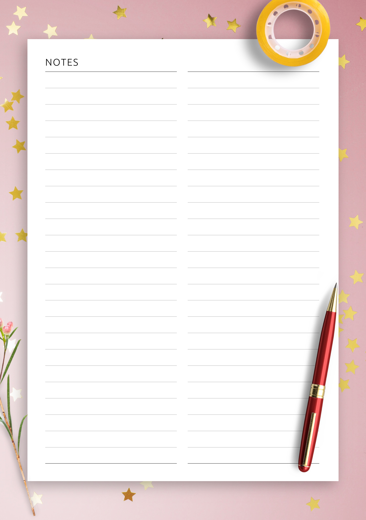 Download Printable Ruled Grid 2-Column Pdf pertaining to Two Column Printable Paper