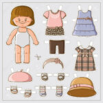 Dress Up Cute Paper Doll With Body Template Royalty Free Svg Pertaining To Printable Paper Doll Body Free