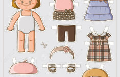 Dress Up Cute Paper Doll With Body Template Royalty Free Svg pertaining to Printable Paper Doll Body Free