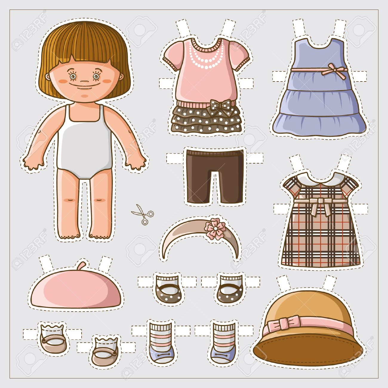 Dress Up Cute Paper Doll With Body Template Royalty Free Svg pertaining to Printable Paper Doll Body Free