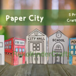 Druckbare Paper City Bastelbogen   Diy Urban Landschaft Vorlagen Regarding Printable Paper City