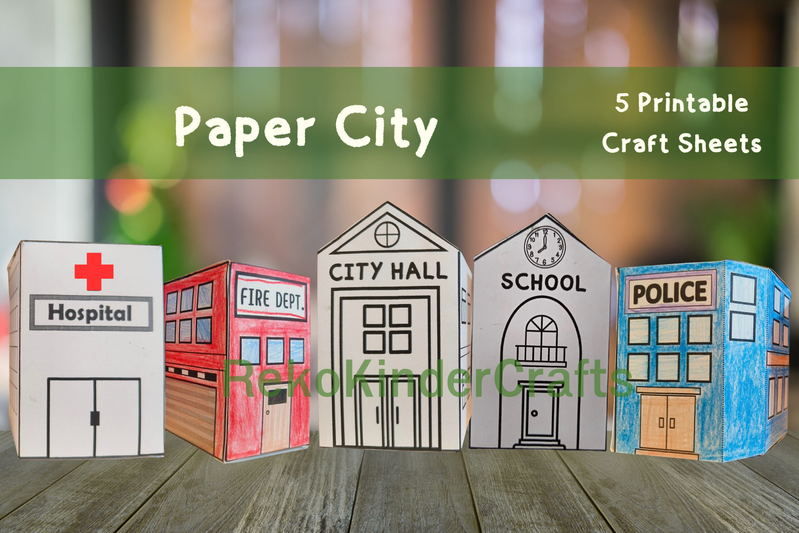 Druckbare Paper City Bastelbogen - Diy Urban Landschaft Vorlagen regarding Printable Paper City