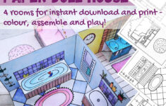 Druckbares Mini Papier Puppenhaus Bastelset - 4 Pop-Up Räume Zum inside Printable Paper Products
