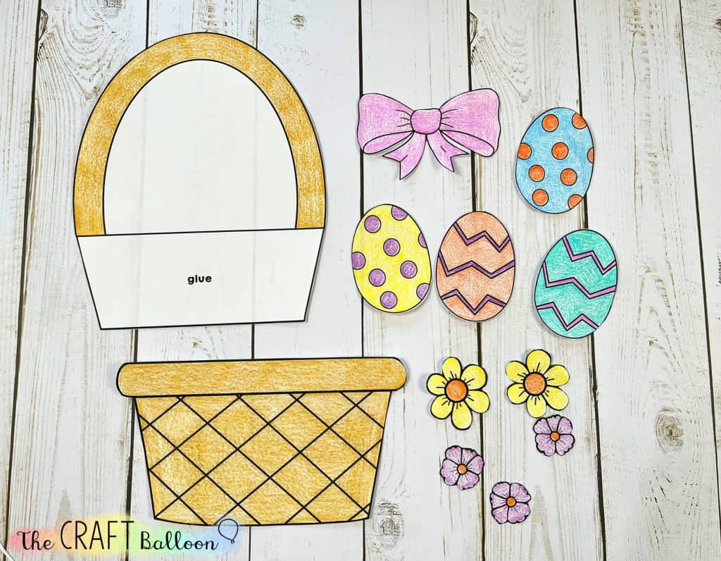 Easter Basket Paper Craft - The Craft Balloon with regard to Printable Paper Easter Basket