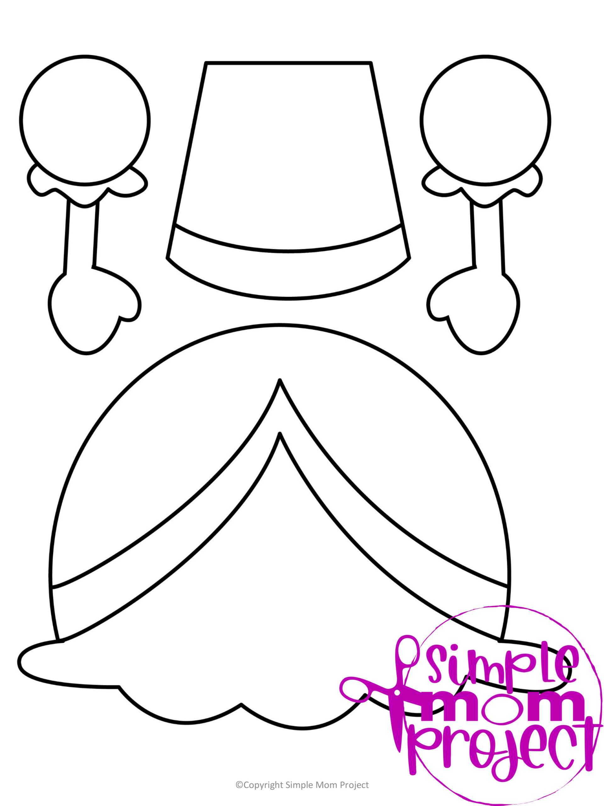 Easy And Adorable Princess Puppet Paper Bag Craft Instant Printable Template throughout Printable Paper Bag Crafts