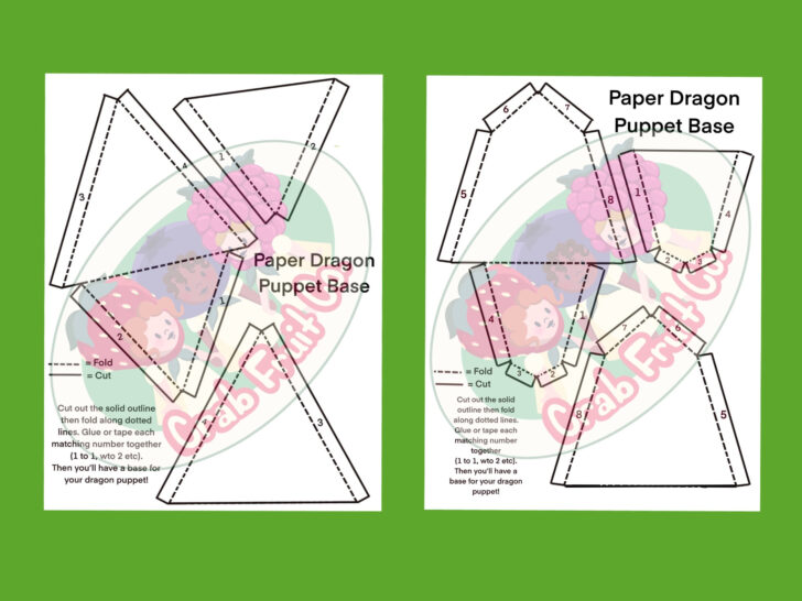 Printable Paper Dragon Puppet Template Printable Paper Dragon Puppet Template