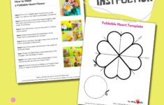 Easy Paper Heart Flower Craft For Kids | Foldable Heart Flower regarding Printable Paper Heart Flower Craft Template