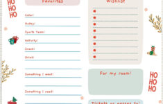 Editable Kids Christmas Wish List, Printable Gift Wish List inside Christmas List Printable Paper