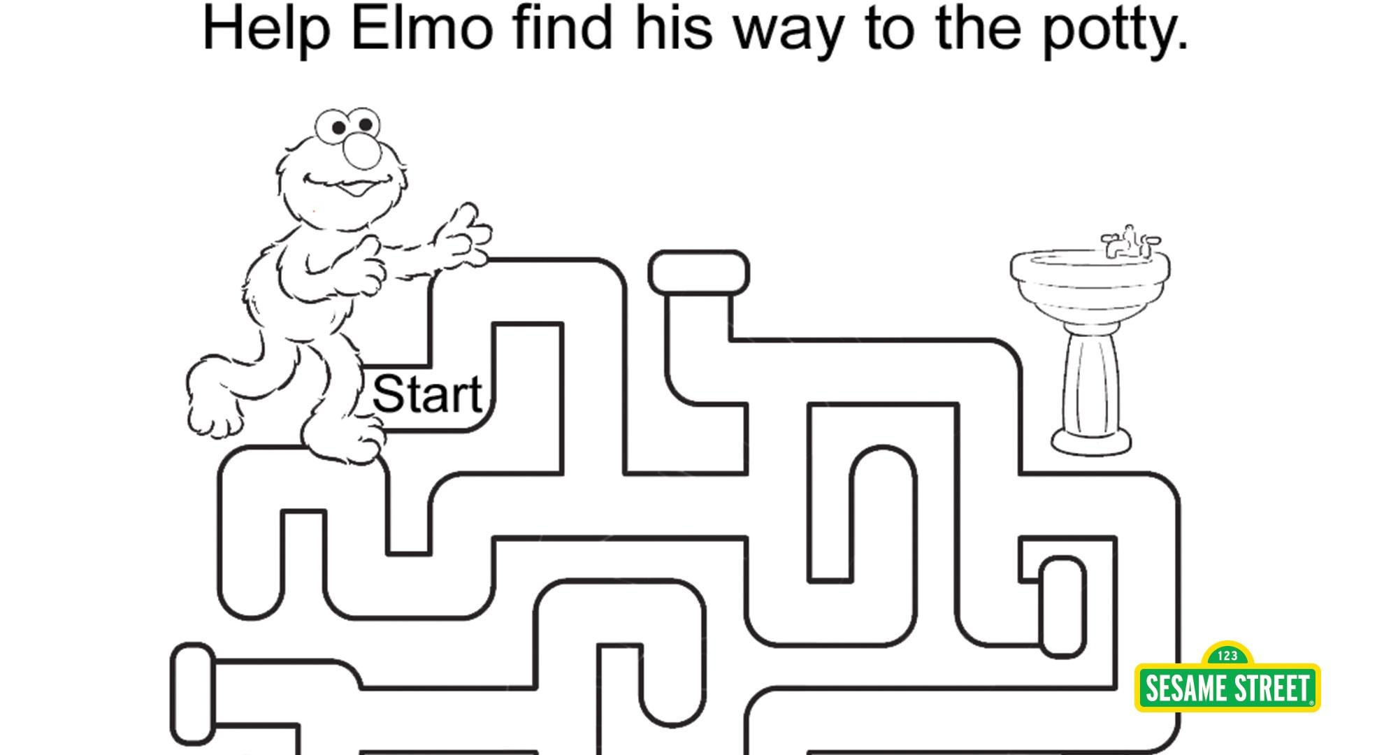 Elmo&amp;#039;S Potty Maze Printable | Sesame Street | Pbs Learningmedia for Sesame Street Printable Paper